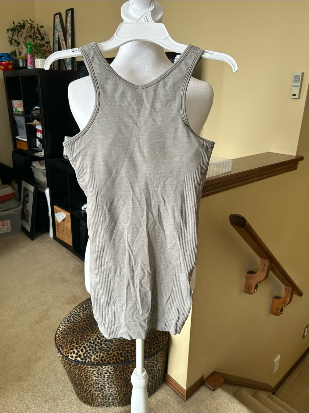 lululemon athletica Gray Ribbed Racerback Long Tank